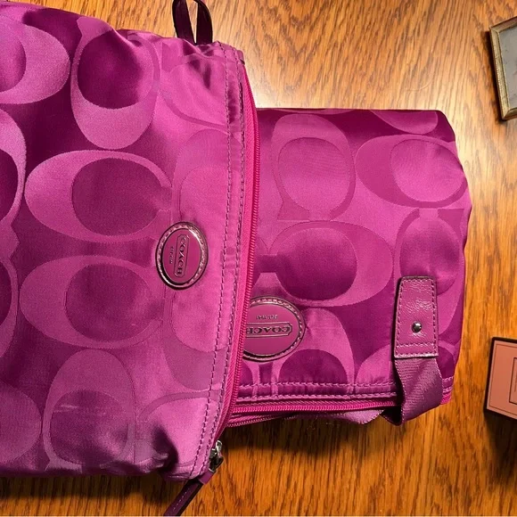 Coach Pink Tote with Signature Monogram - Picture 6 of 7